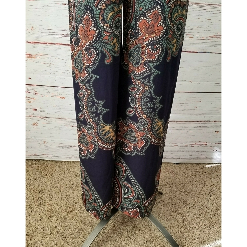 JOY HAN // high waist silky paisley wide leg pants - Picture 12 of 16